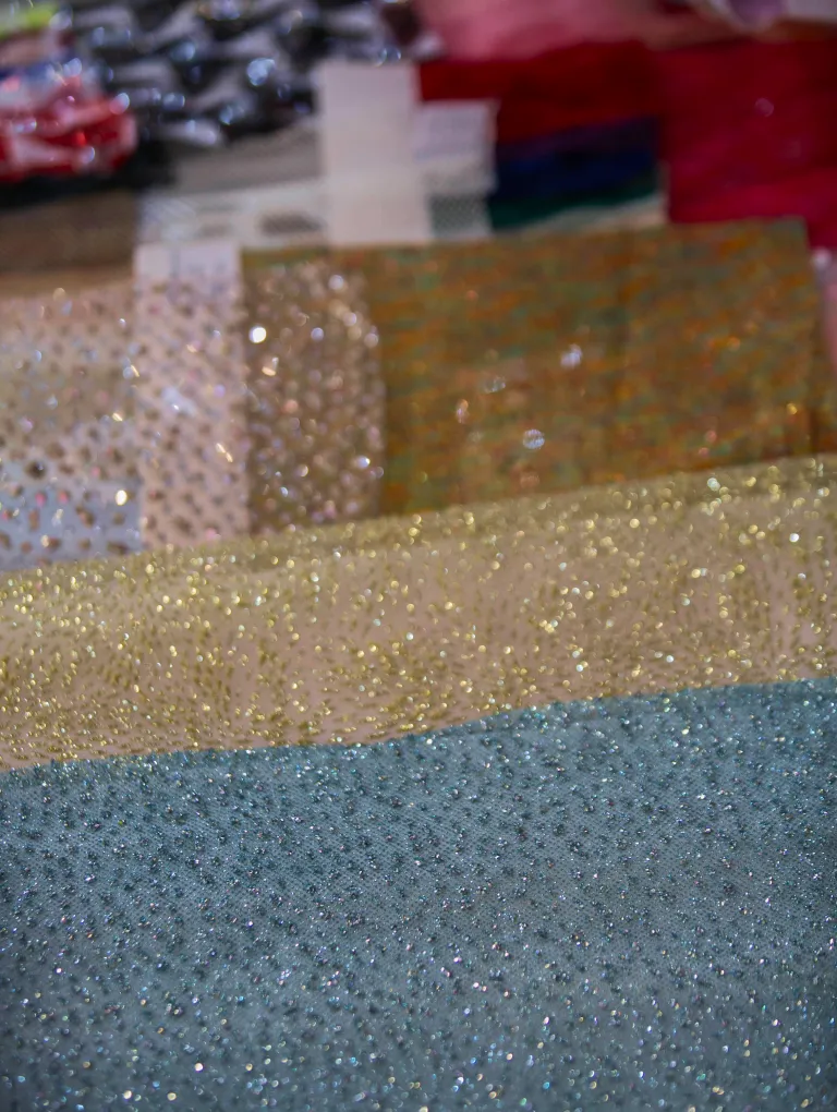 Various fabrics on countertops